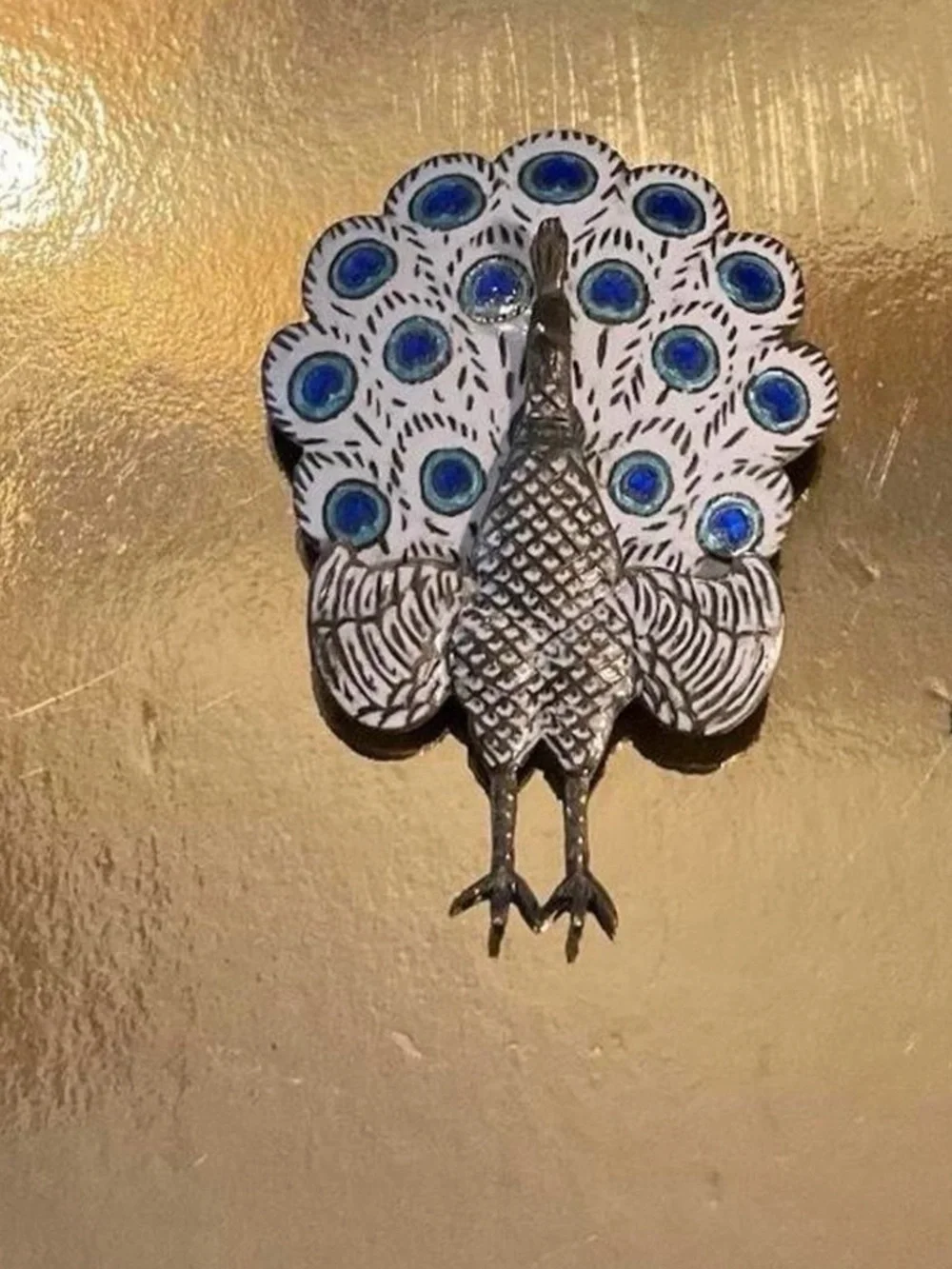 Vintage‎ silver peacock brooch and earrings